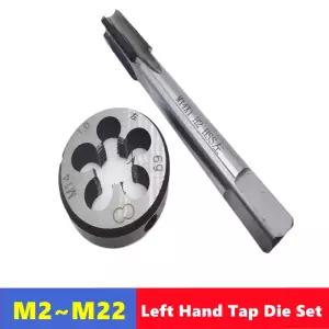 2pcs 왼손 메트릭 탭 다이 세트 M2-M22 공작 기계 내부 및 외부 스레드 태핑 수리 도구에 사용