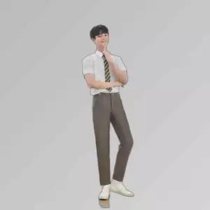 교복몰 (허리조절)하복 코코아 교복바지(남자) 교복.