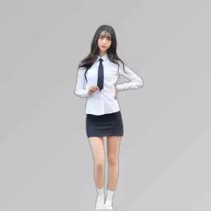 교복몰 (빅사이즈) 여성 교복 셔츠 둥근카라 컬러체크.
