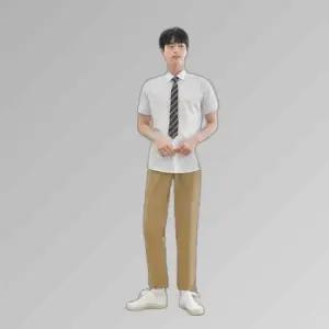 교복몰 (하복)스판 베이지 교복바지(남자) 교복 학생.