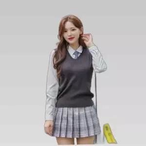 교복몰 보풀방지 차콜 교복조끼(여자) 교복 학생복.