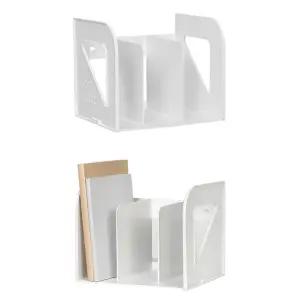 3칸 학생용 책상 잭꽂이 북앤드 27.5x22cm 1개 WH 책꽂이 미니책 책정리함 이동식책 수납책 학생책 서랍책
