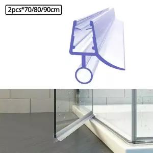 2pcs 70/80/90cm 샤워 스크린 씰 스트립 6/8/10mm 욕실 문 바닥 Weatherstrip PVC Frameless Water