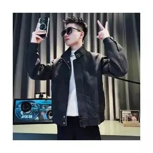 남성용 심플데일리룩 항공 점퍼 봄가을 트렌치코트 가죽 재킷 코트 OOTD3