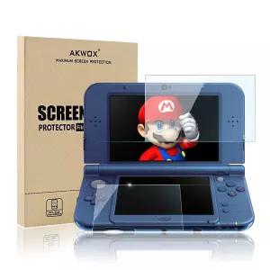 Nintendo 3DS XL용 AKWOX 4팩 화면 보호기 거품 방지 및 지문 기능이 있는 HD 클리어 크리스탈 PET 보호