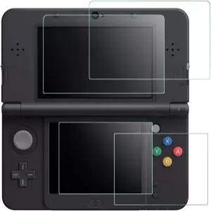 닌텐도 뉴 3DS 상단 화면용 2팩 4개 강화 유리 하단 액세서리용 HD 클리어 PET 필름과 호환되는 AFUNTA