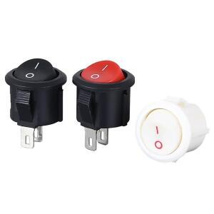 5Pcs 20mm 직경 라운드 로커 스위치 블랙 미니 소형 화이트 레드 2 핀 ON-OFF KCD1-105