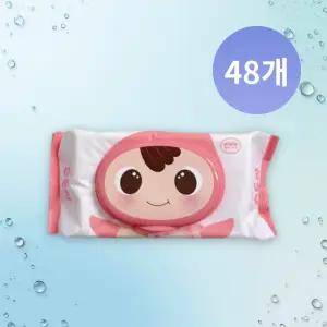 순둥이 무향 물티슈 휴대용 캡형 베이직 20매 12팩x4개