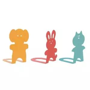 캐릭터 북엔드 동물형 토끼 옐로우 2개 1조 책꽂이