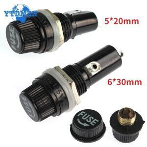 5PCS 퓨즈 홀더 5x20mm 6x30mm 검정색 보험 튜브 소켓 패널