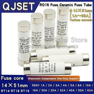 5Pcs R016 14x51 속효성 세라믹 퓨즈 14x51mm 500V 1A 2A 3A 4A 5A 6A RT14