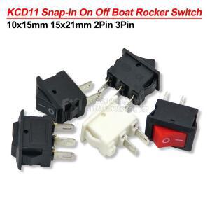 10피스 푸시 버튼 스위치 10x15mm spst 2pin 3a 250 v kcd11 스냅인 on off 보트 로커 x 블랙 레드 화이트