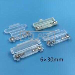 흰색 이중 유리관 퓨즈 거치대 플립 타입 박스  소켓 AC 어셈블리  터미널 포함  1 세트  6x30mm