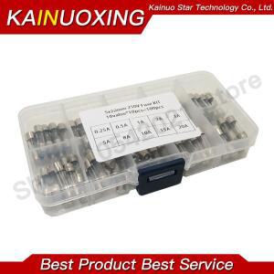 100개입=10개값x10개 퓨즈 0.5A 1A 2A 3A 6.3A 7A 250V (0.25A-20A) 5x20mm 자동차 유리관 모음 키트