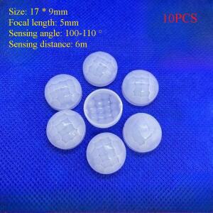 10PCS 직경 17mm PIR 인체 적외선 유도 프레넬 렌즈 광학 HD PE NF-IR