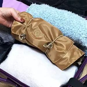 캐리어 브라운 파우치 세면도구 화장품 여행용 세면도구