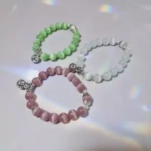 퍼플 염주 스타일 화이트 선물 오팔 패션 그린 팔찌