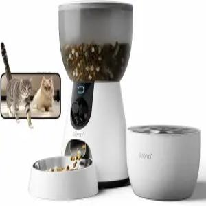 ARENTI 스마트 자동 고양이 급식기 및 급수대 카메라 포함 4L 반려동물 듀얼 파워 앱 제어 라이브 뷰 야간