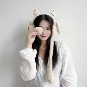 [하프클럽/]쫑긋 토끼 움직이는 귀마개 패션귀마개 겨울귀도리 방
