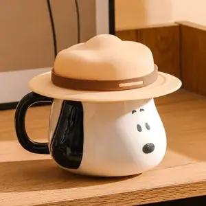 뚜껑 입체 이유식용품 페이스 머그컵 스누피 500ml