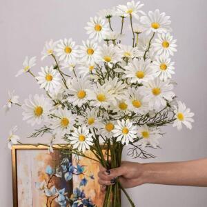 부케 소품 셀프 조화소품 웨딩 실크 꽃 화이트 꽃꽂이용 웨딩촬영조화 가정용 White 필요 유지보수가 데코 자외선에 5인치 10pcs 20 인조