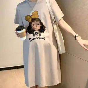 [알티피아]bns 편안한 임부 미디 원피스 반팔 라운드넥 빅사이즈