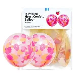 WL  PC  30cm 하트 컨페티풍선  5입  WFLR3NG