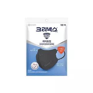 [크리넥스] KF80 라이트핏 마스크 블랙 대형 50P