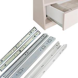 서랍레일 서랍장  3단 광폭 래일 수납장 슬라이드 싱크대 레일 교체 2단 철 볼 푸시풀 댐핑 댐퍼 백색  가구