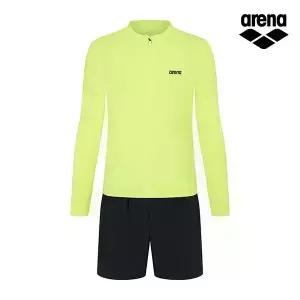 [아레나수영복] 이니셜 레저 짚업 래쉬가드 세트 A4BM1PC02LIM