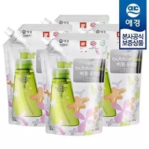 [애경]순샘 버블올리브 주방세제 리필 1L x4개 +주방세제200ml 2개증정