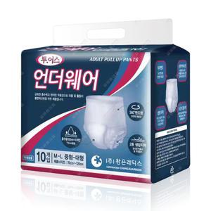 투어스 언더웨어 요실금팬티 성인용 기저귀 대형 80매 1박스 (10매입X8팩/팬티형)