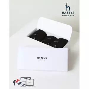 [롯데백화점]헤지스ACC [선물포장] HJSS4F153WT_남성 블랙 체크 배색 중목 양말 3종 세트_HI523