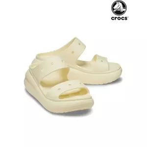 [아웃도어스/크록스]크록스 크러쉬 샌들 / 여성 키높이 통굽 슬리퍼 207670-76O 버터크림