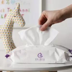 도톰한 아기유아 물티슈 캡형 75gsm 60매 5팩+5팩