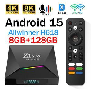Z1 Max TV Box 안드로이드 15 iptv Allwinner H618 쿼드 코어 4G 5G 듀얼 WiFi HD 8K 4K 미디어 플레이어 B