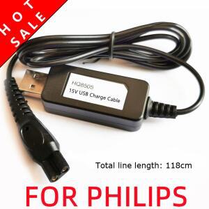 USB 케이블 15V 면도기 어댑터 HQ8505 필립스 S5000 S9911 S9731 용 전원 충전기