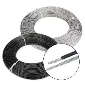 코팅 와이어 PVC 와야 100M 롤 1.2mm ~ 5mm 빨래줄 지지 유인줄 클립 슬리브 고정