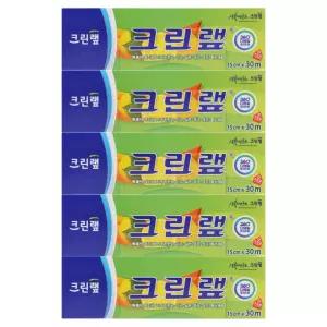 크린랩 음식랩 전자레인지랩 15cmX30m 5개