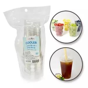 영스타 16온스 아이스컵 뚜껑 세트 10P 480ml 9554/일회용/투명컵/카페/음료/투명/야외/가정용/슬러시