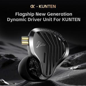 GK KUNTEN 다이나믹 드라이브 헤드폰 HIFI 중저음 이어버드 스포츠 메탈 분리형 게이밍 헤드셋
