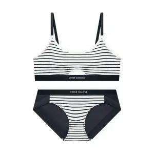 매장정품 CODES COMBINE 코데즈컴바인 INNERWEAR 세일러 스트라이프 골지 스포츠브라팬티 세트_네이비 CFWB