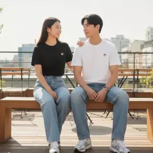 메종키츠네 레귤러폭스 라운드넥 반팔티셔츠