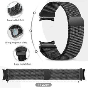 삼성 갤럭시 워치 7/6/5/4 44mm 40mm용 메탈 스트랩, 갤럭시 워치 6 4 클래식 46mm 47mm 43mm용 무간격 마