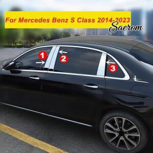 메르세데스 벤츠 S 클래스 W221 S400 외장 액세서리 6피스 크롬 윈도우 B 필러 트림