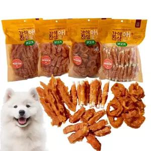 간식애진심 사사미 대용량 육포1kg 강아지간식 애견간식