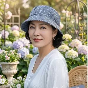 여성 꽃무늬 버킷햇 벙거지 중년 가벼운 여름모자 챙 자외선차단 중년모자