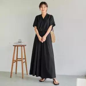 [핑크시슬리] SET/만타 쿨스판 링클프리 핀턱 9부 치마바지세트