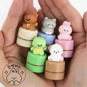 귀여운 동물 피규어 스탬프 20개 1세트 칭찬 도장