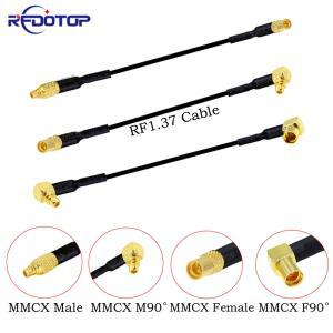 1Pcs RF1.37 케이블 MMCX 남성-MMCX 암 커넥터 50 Ohm 피그 테일 RF 동축 연장 코드 점퍼